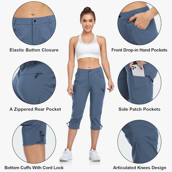 Blue Cargo Capris - Picture 3 of 15